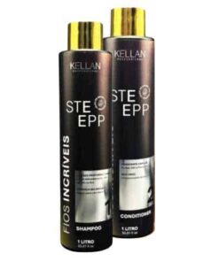 Kit Progressiva Step I e II Kellan, com shampoo e tratamento para cabelos lisos e brilhantes
